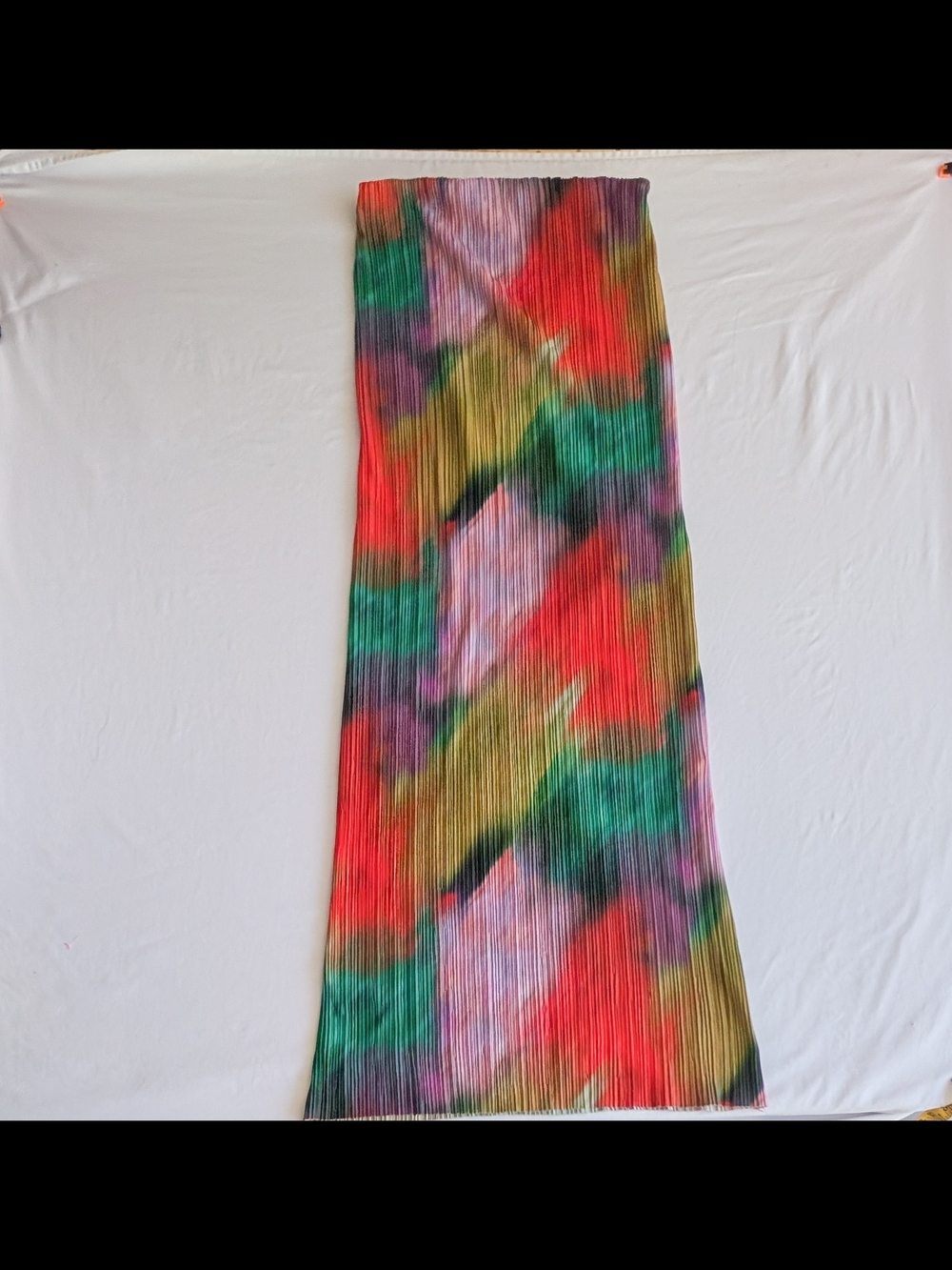 PrettyLittleThing Multicolor Pleated Maxi Skirt in Red, Green & Purple Size 12